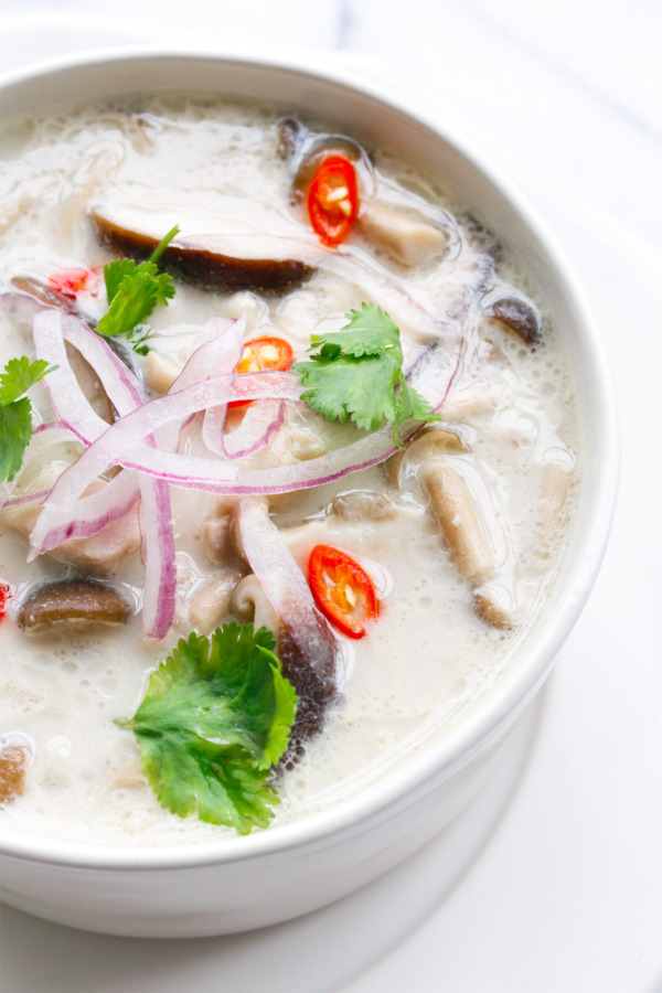 You can make authentic Tom Kha Gai coconut soup at home in your slow cooker!