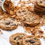 Granola Chocolate Chip Cookies with Homemade Honey Granola Dried Cherries