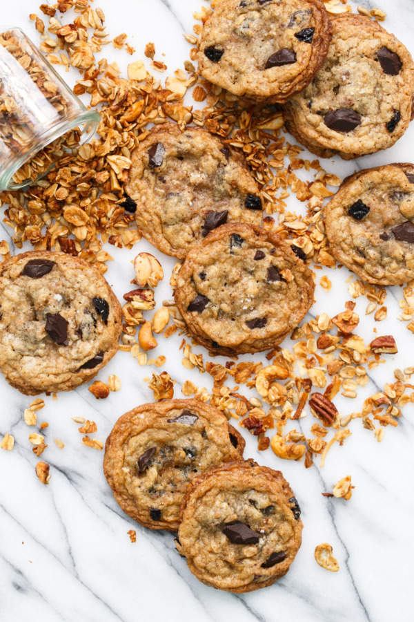 Crunchy and Chewy Granola Chocolate Chip Cookie Recipe