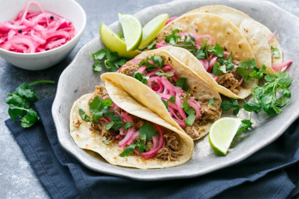 Pulled Pork Tacos with Quick Pickled Onions