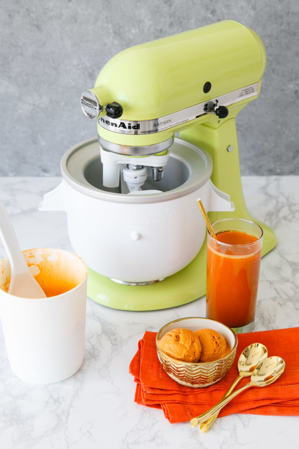 Thai Tea Ice Cream using the KitchenAid Ice Cream Maker attachment