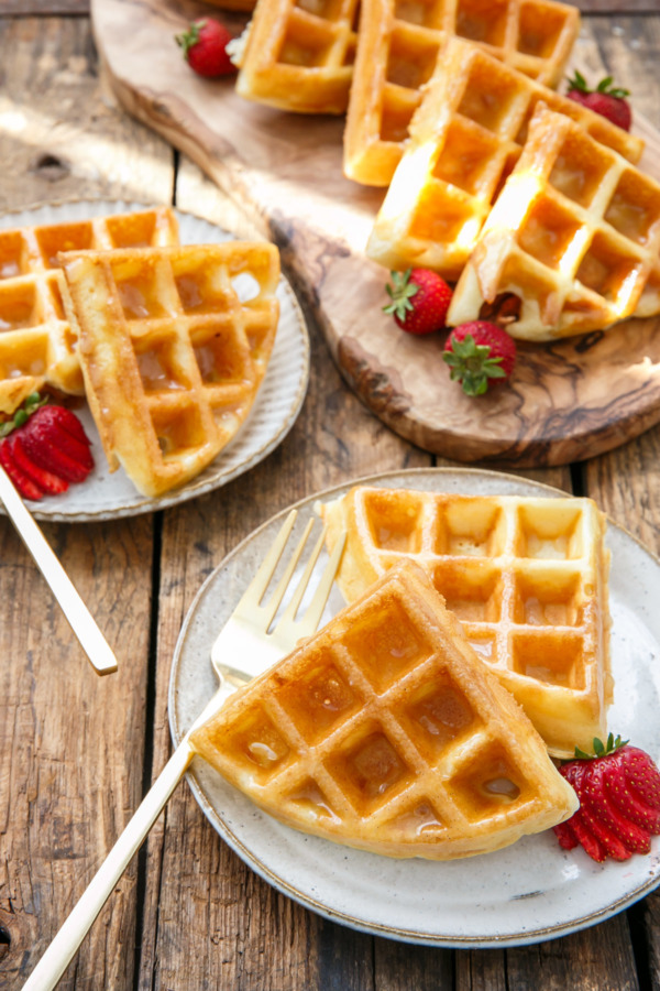 Yeasted Donut Waffles with Vanilla Bean Glaze