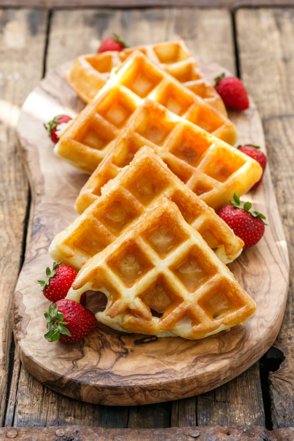 The Best Yeasted Belgian Waffle Recipe with Vanilla Bean Glaze