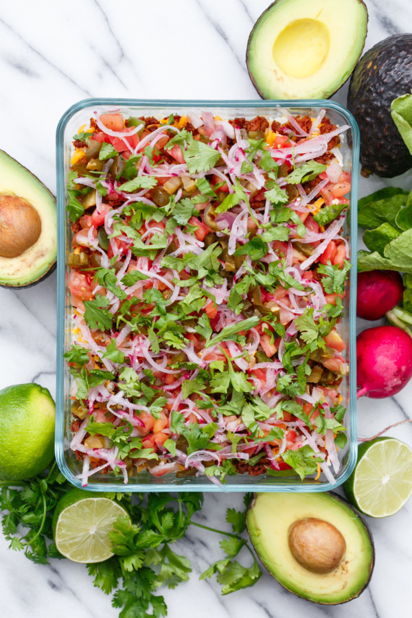 This beautiful Seven Layer Dip is the perfect party appetizer recipe!