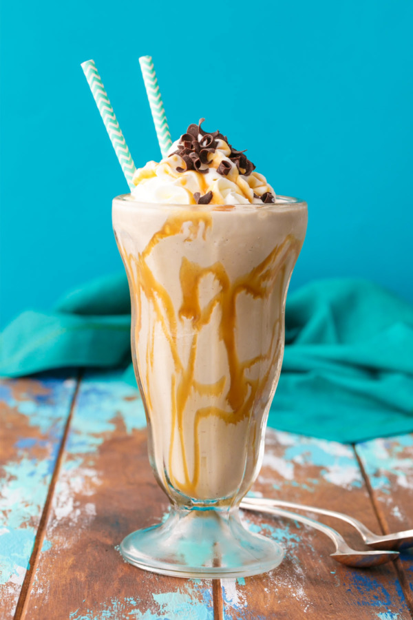 Cold Brew Caramel Coffee Milkshakes | Love and Olive Oil