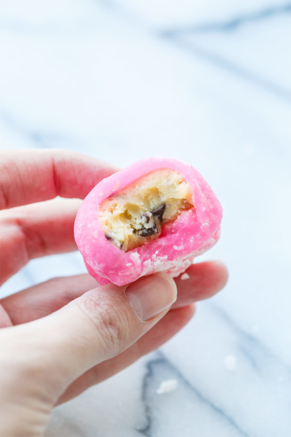 Microwave Mochi - Stuffed with cookie dough!