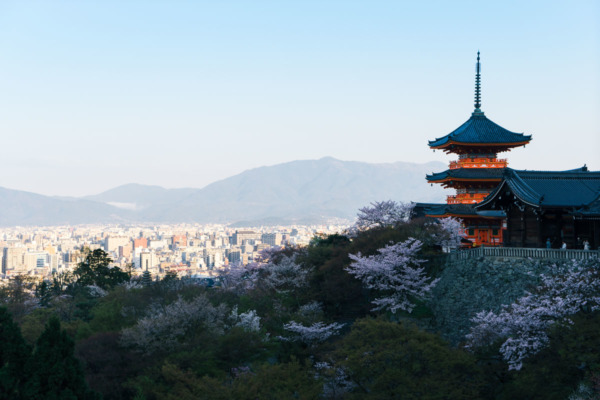 View from the Kiyomizu-dera Temple at Sunrise, Kyoto, Japan