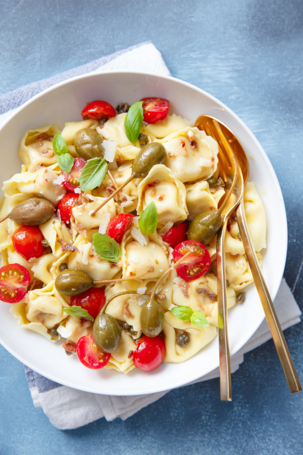 Cheese Lovers Tortelloni with Anchovies & Capers Recipe