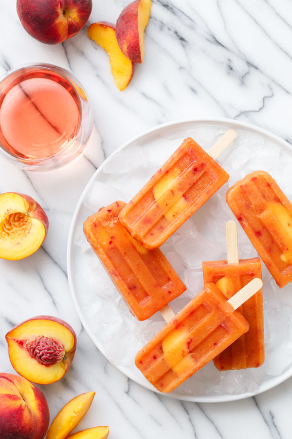 Fresh Peach & Rosé Wine Pops Recipe