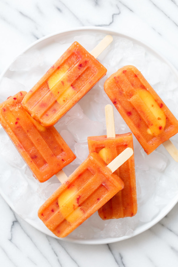 Whole Fruit Peach Pops with Rosé Wine