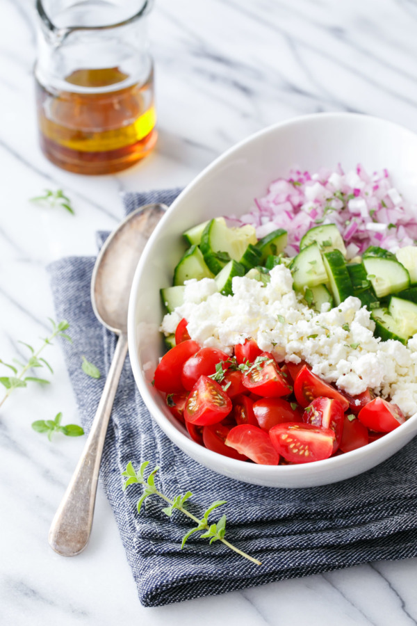 Tomato, Cucumber, & Feta Salad