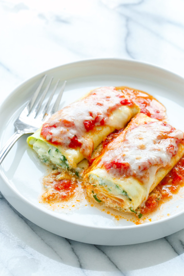 Zucchini Lasagna Rolls With Spinach Ricotta Filling Love And