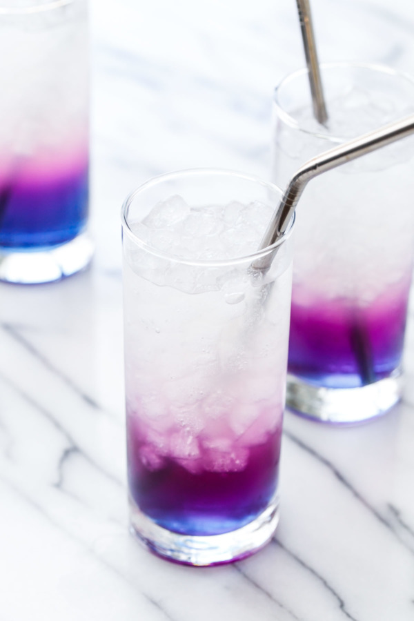 All natural color-changing lemonade using the magical butterfly pea flower.