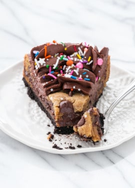 Chocolate Chip Cookie Pie - Cake meets pie meets giant chocolate chip cookie. YUM!