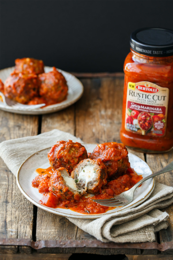 Spicy Mozzarella-Stuffed Meatballs