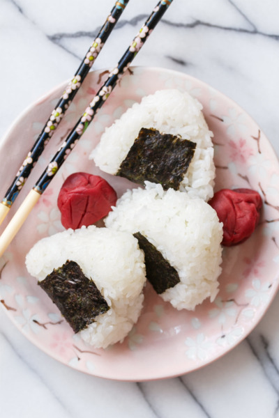 Umeboshi Onigiri (Rice Balls with Japanese Salt Plums) | Love and Olive Oil