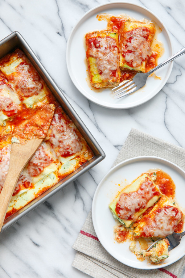 Zucchini Rollatini with Spinach & Ricotta Filling