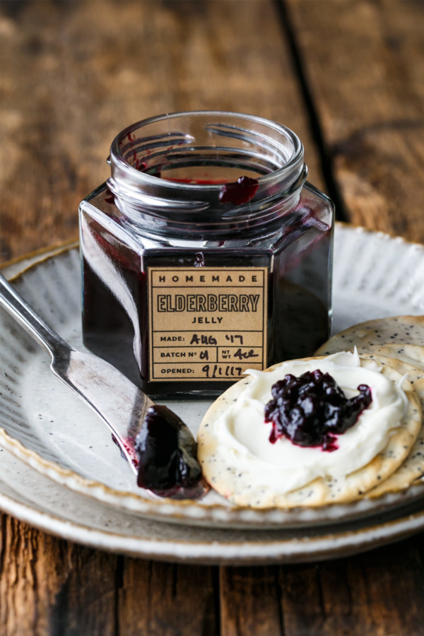 Homemade Elderberry Jelly Recipe with Free Printable Jelly Labels