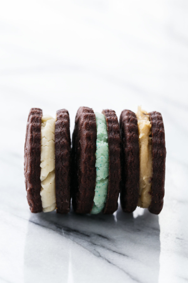 Homemade Oreos 3 Ways: Original, Creme de Menthe, and Cookie Dough