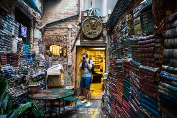 Libreria Acqua Alta in Venice Italy: The world's most picturesque bookstore.