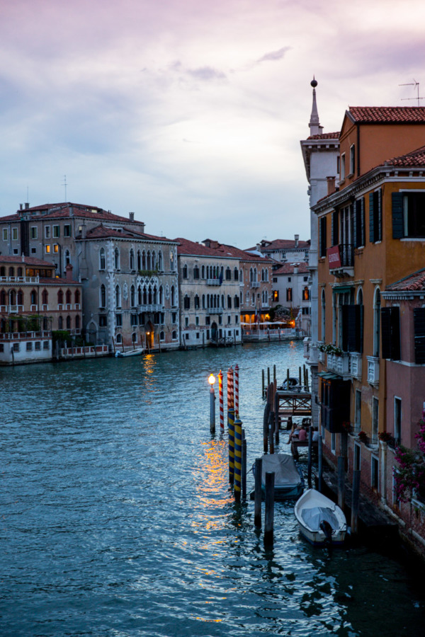 Dusk along the Grand Canal, Venice, Italy