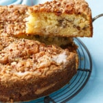 Nutty Sour Cream Coffee Cake with Honeycrisp Apples and Pecans