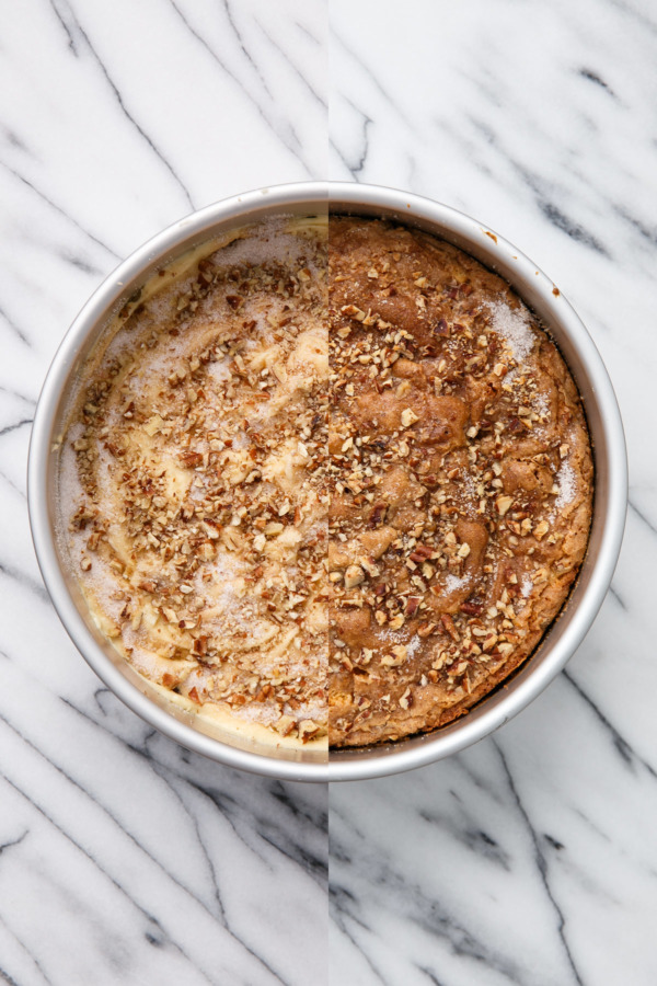 Apple Sour Cream Coffee Cake: Before & After