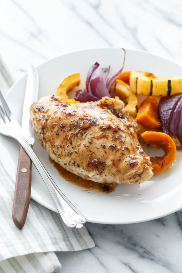 Cider-Glazed Chicken Breasts with Fall Vegetables