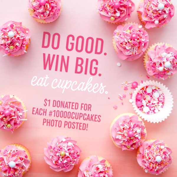 Do good. Win big. Eat cupcakes. Post a cupcake photo with the hashtag #10000 cupcakes and you could win a KitchenAid® Stand Mixer!