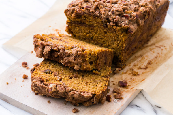 Cinnamon Swirl Sweet Potato Pecan Crumb Cake