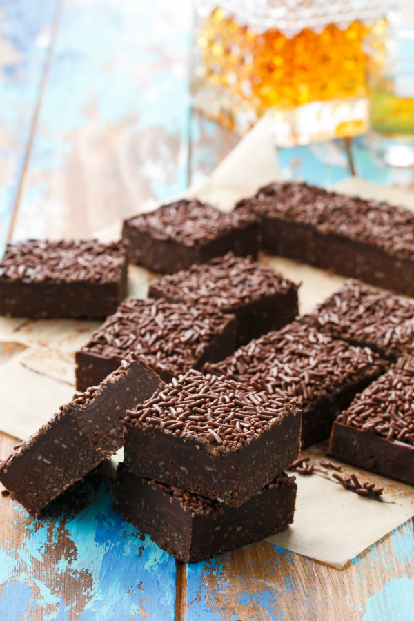 Bourbon Delight Bars with Chocolate Sprinkles