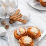 Mini Spiralized Sweet Potato Casserole Nests - Thanksgiving side dish recipe