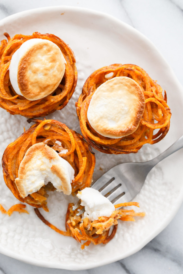 Mini Sweet Potato Casserole Nests, perfect recipe for Thanksgiving!