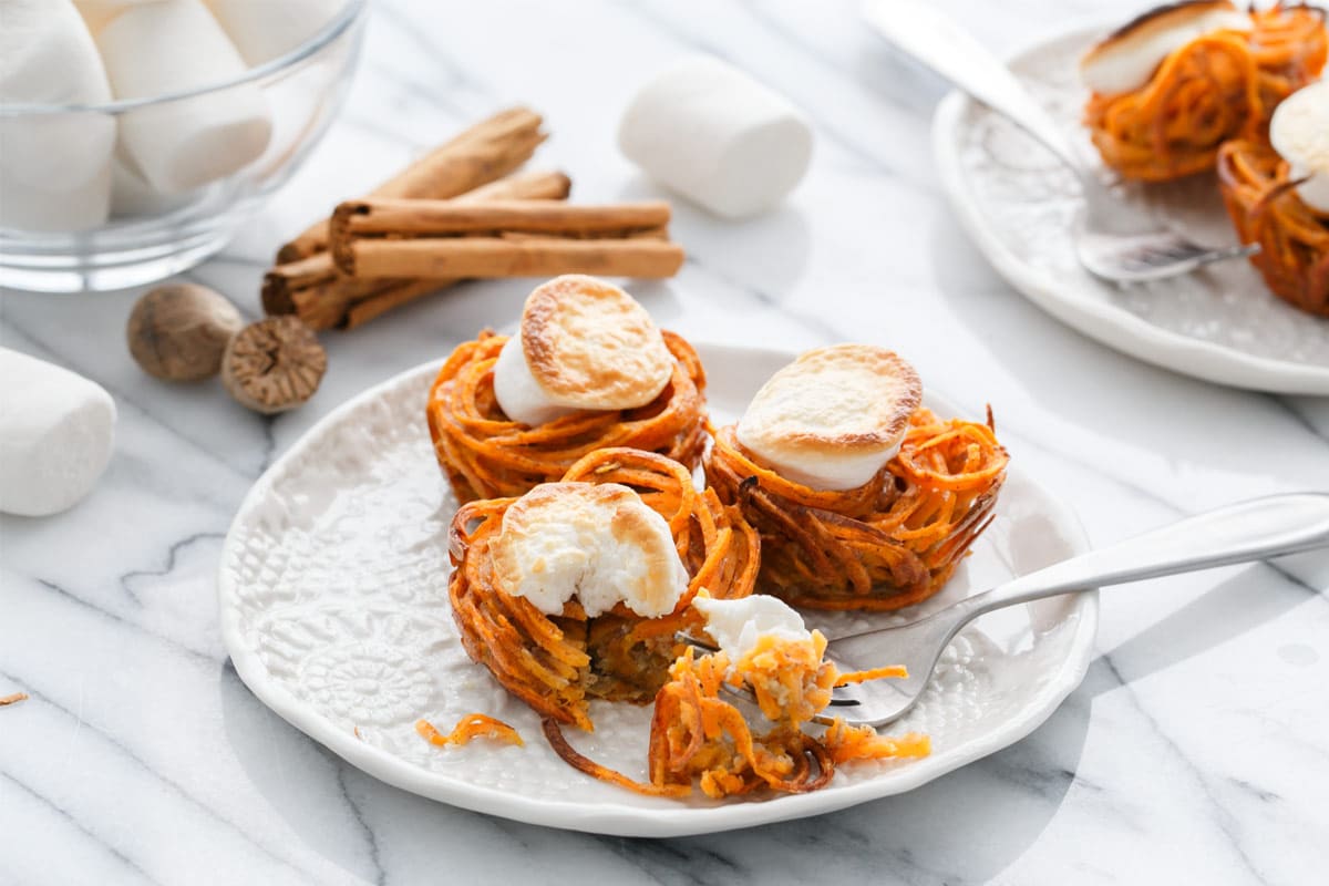 Mini Sweet Potato Casserole Nests