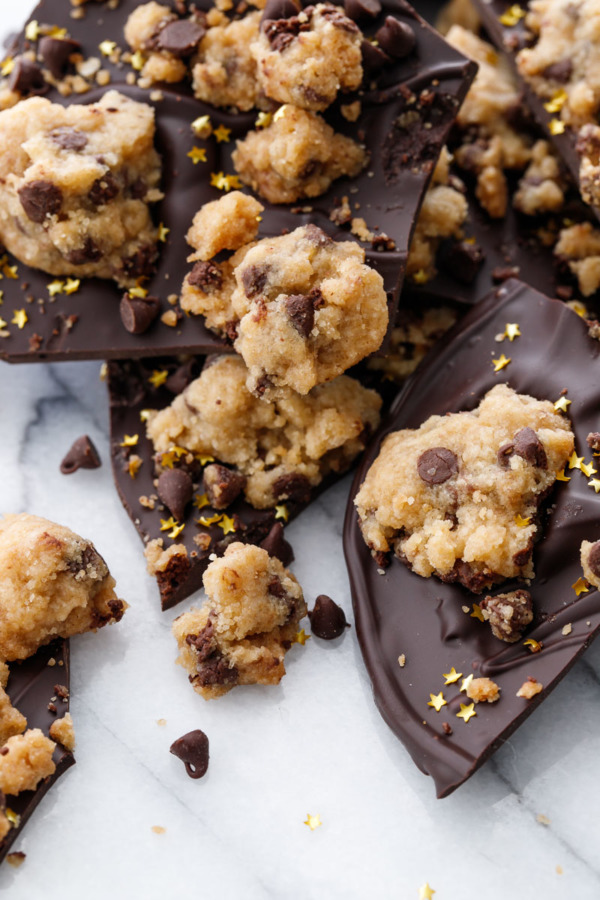 Dark Chocolate Chip Cookie Chocolate Bark Recipe