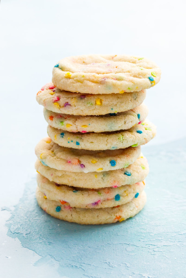 The Best Chewy Sugar Cookies with Rainbow Confetti Sprinkles