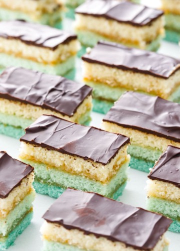 Perfect Italian Tri-Color Cookie Recipe with a turquoise ombre effect