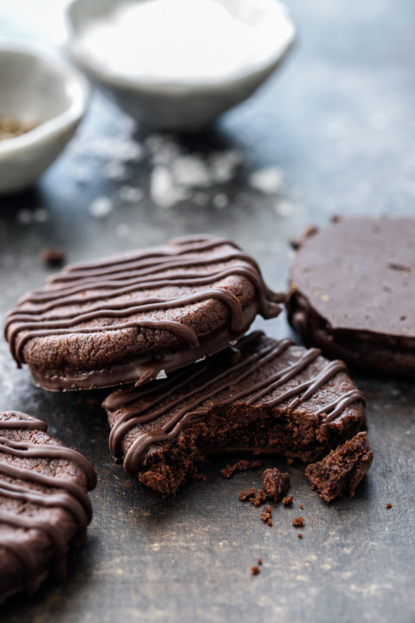 Chocolate-dipped Sable Cookie Recipe with Salt & Pepper