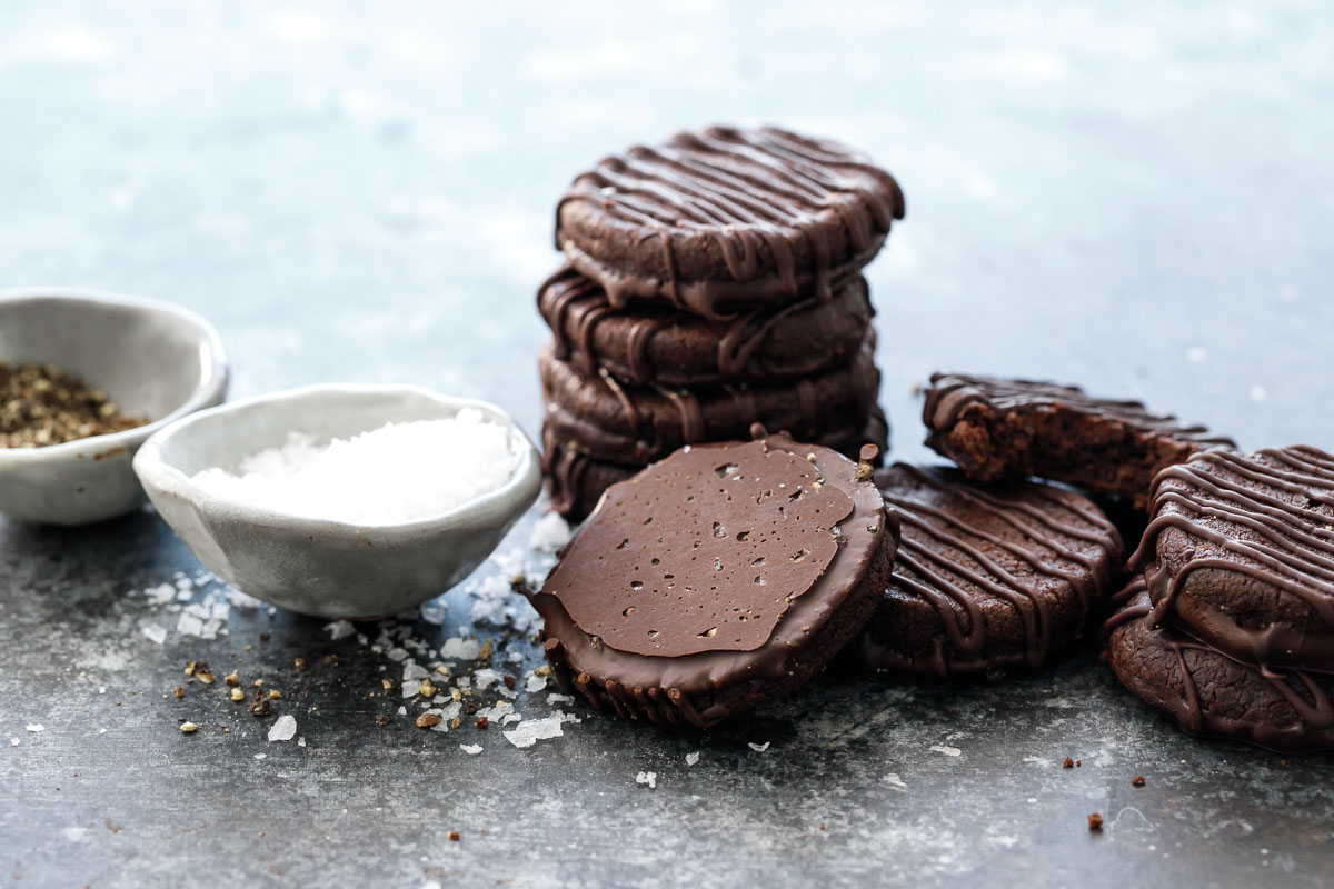 Chocolate Salt & Pepper Sable Cookies