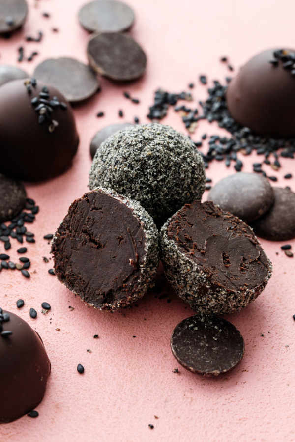 Asian Inspired Truffles with Black Sesame