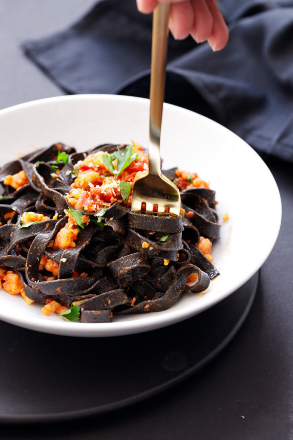 The BEST Squid Ink Pasta Recipe with Shrimp