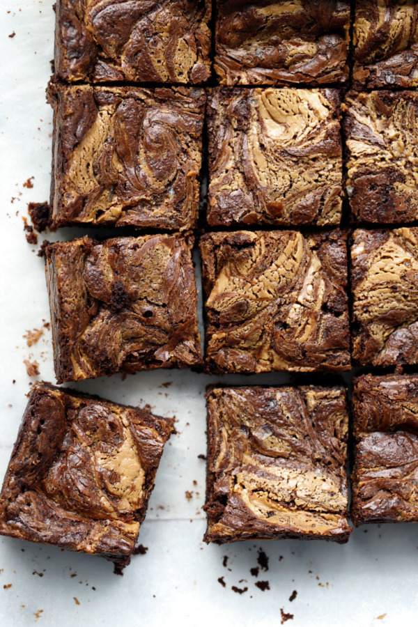 caramelized white chocolate swirl brownies