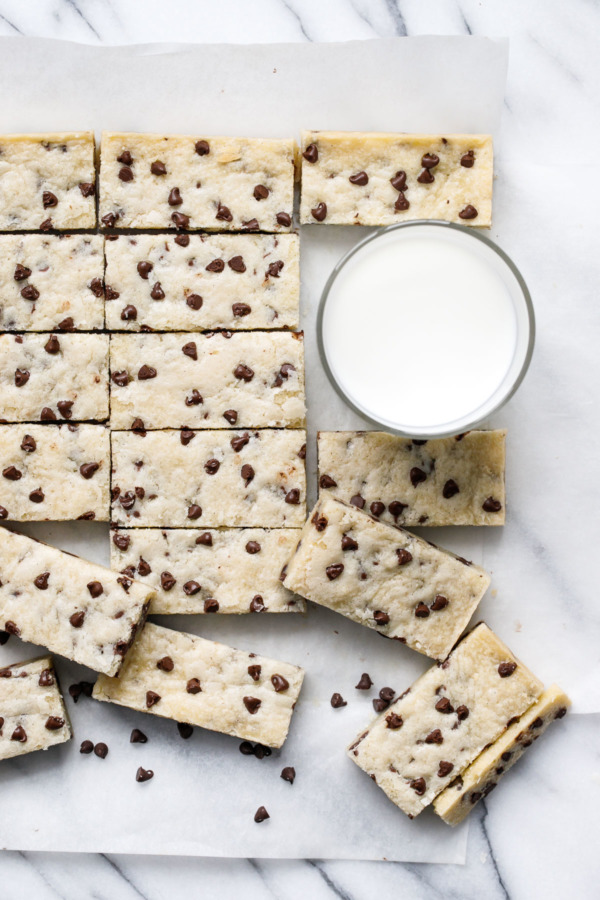 Chocolate Chip Shortbread Cookie Bars