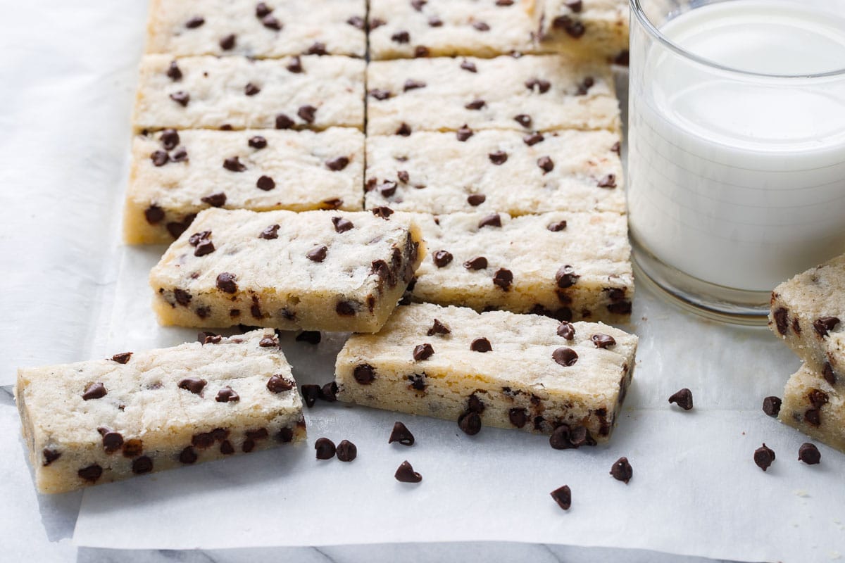 Chocolate Chip Shortbread Cookie Bars