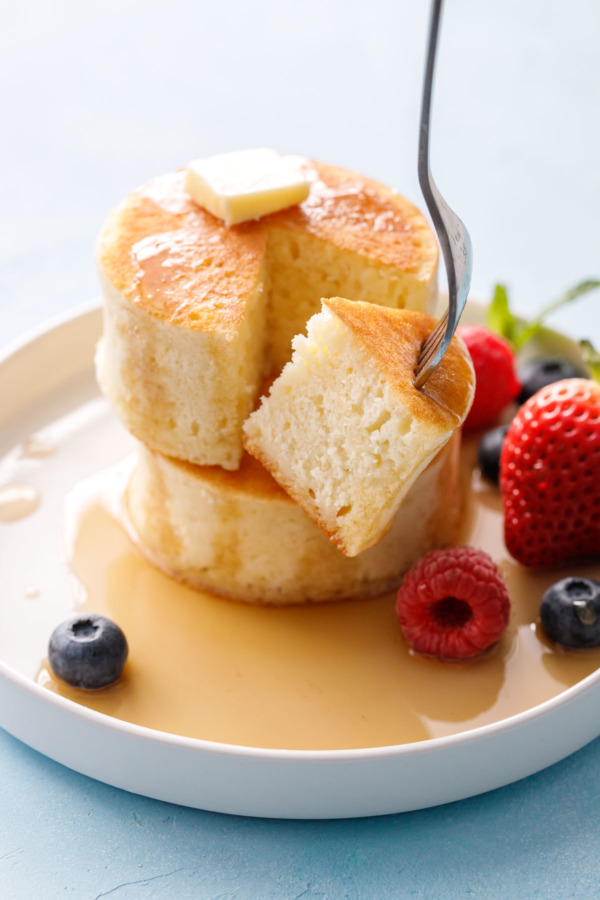 Thick Soufflé Pancakes Recipe inspired by Hoshino Coffee's Pancakes in Tokyo, Japan