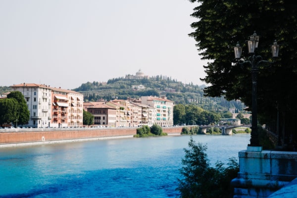 Along the banks of the Adige river, Verona, Italy