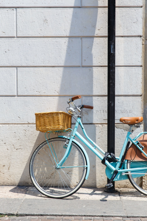 Baby blue bicycle, Verona, Italy