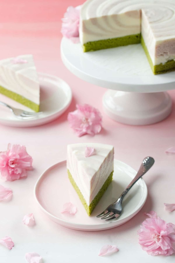 Celebrate cherry blossom season with this easy and impressive Sakura Matcha Mousse Cake recipe!