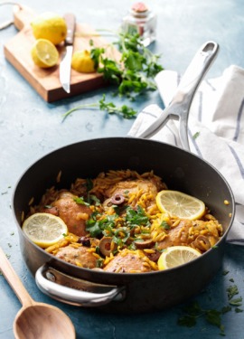 One Pan Moroccan Lemon Chicken with Orzo Recipe