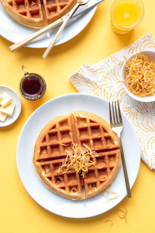 Sunshine Waffles with Candied Citrus